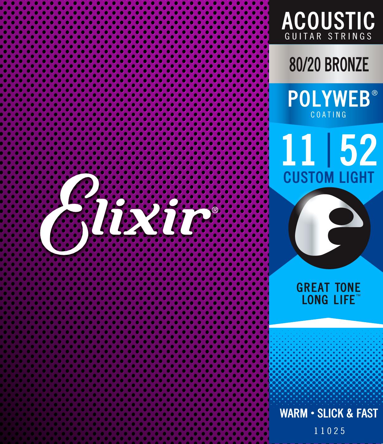 elixir-11025-8020-bronze-polyweb-custom-light-11-52-2 ELIXIR: 11-52 – Elixir POLYWEB 80/20 Bronze 